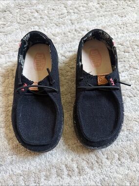 Hey Dude Black Canvas slip on